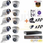 Kit 10 Cámaras de seguridad 720P Hikvision Disco Duro 2TB