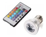 Foco Led Rgb 3w E27 multicolor 16 Colores Mas 4 modos control remoto - Imagen 2