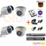 Kit 4 Cámaras de seguridad 1080P Hikvision, DVR de 4CH HD-TVI 1HDD 1080P + Disco duro 1TB Purple