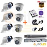 Kit 8 Cámaras de seguridad 1080P Hikvision ,DVR 8CH 3K Lite/Audio de Dos vias/Reconocimiento Facial+Disco duro 1TB Purple