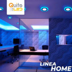 Lampara Led Bicolor 12w para gypsum redonda Filo azul Luz Blanca (14cm) - Imagen 3