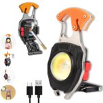 Linterna portátil de llavero recargable LED Luz blanca Cob