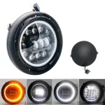 Faro Led redondo de 7" con ojos de ángel Luz blanca y amarilla