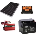 Kit solar basico Panel solar flexible 100w+ Inversor de corriente 24v 500w onda pura+ Controlador de carga 20A +2 Baterias 12V 50AH