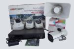 Kit de 4 camaras de seguridad 1080P con audio , color y sensor de movimiento +Megafono+AudioBox