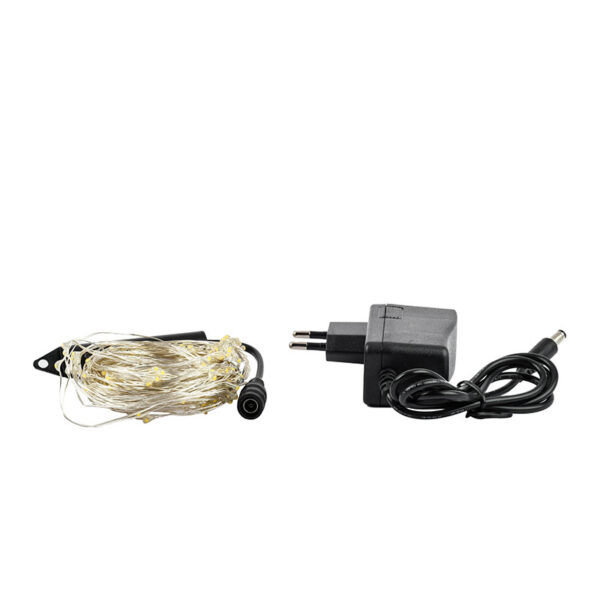 Luz de hada 110v-5v 2 metros cálida